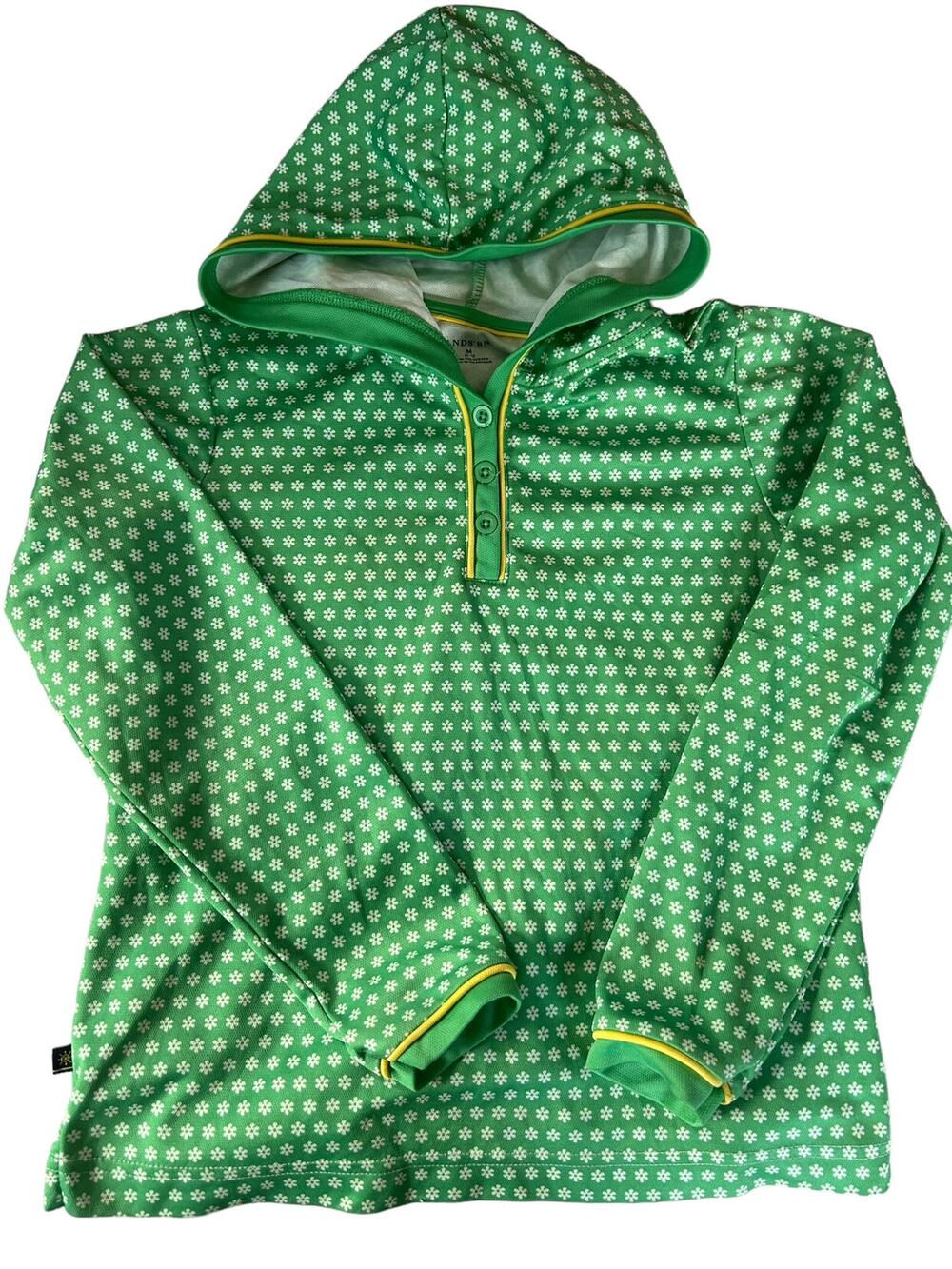 Lands End Green Hooded Shirt size 10-12